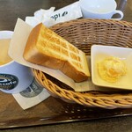 イデカフェ - Aモーニング　※ドリンク、スープ、トースト。卵ペーストが無料なのはありがたい