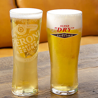 2種類の生ビールや多彩なワインなどドリンクも豊富にご用意◎