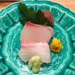 春草 - 13.11月　お造り（鰤、黒鯛、真鯛）