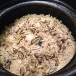 春草 - 13.11月　牡蠣とシメジの土鍋炊き込みご飯
