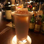 バーポラリス - ノリで作っていただいた、ミルメーク風のいちごミルク。夜の給食♪