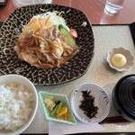 小見川東急ゴルフクラブ レストラン - 菜の花ポーク生姜焼き定食
