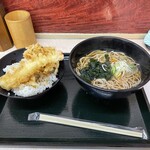 箱根そば - ミニ海老&かき揚げ丼セット(そば)