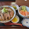 Akahige Sakura Ya - ◆サービスランチ ◇肉そば(冷)◇ミニサーモン丼◇小鉢