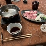 別邸 石の家 - お造りの代わりに和牛しゃぶしゃぶ