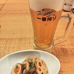 牛たん炭焼 利久 - 生ビールとお通し