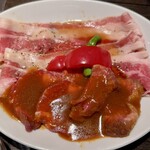 横浜焼肉kintan - とろろ牛タンと牛カルビ焼肉セット