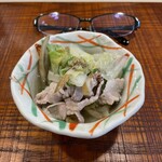 ながせ - 豚とごぼう、白菜の温かお浸し