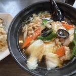 谷記 - 「五目ラーメンと半チャーハン」￥780