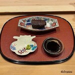 御料理 寺沢 - 水沢牛のフィレ肉の炭火焼の黒トリュフ掛け