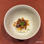 御料理 寺沢 - 牛たんと唐墨の飯蒸し