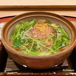 御料理 寺沢 - 喜知次と壬生菜の小鍋立