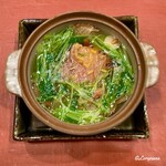 御料理 寺沢 - 喜知次と壬生菜の小鍋立