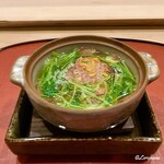 御料理 寺沢 - 喜知次と壬生菜の小鍋立