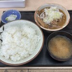 菜嘉村 - モツ煮定食(両方大盛り)