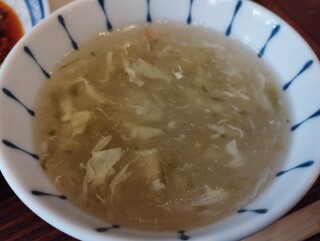 中国菜 オイル - スープが辛味と痺れを中和してくれた。