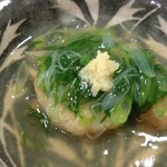 Gion Karyou - 海老芋を揚げた物に九条ネギの餡かけ。
