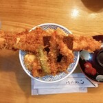 金子屋 - 天丼松ご飯大盛　味噌碗