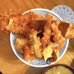 Kanekoya - 天丼松ご飯大盛　味噌碗