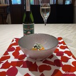 プチレストラン ブーケ・ド・フランス - Tamura Cidre Burtとボタン海老のタルタルといくらとキャビアのミルフィーユ仕立