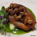 プチレストラン ブーケ・ド・フランス - 喜知次のポワレ 菊菜ソース