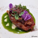 プチレストラン ブーケ・ド・フランス - 喜知次のポワレ 菊菜ソース