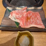 肉匠みちば - 大判サーロインの炙り［出汁しゃぶ］