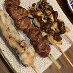Unaru - 鰻ブルーハニーチーズ・くりから梅ポン酢・鳥レバー