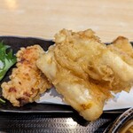 Sobadokoro Marukaya - 国産穴子の天ぷら、他