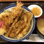 天丼てんや - 蟹と海老の冬天丼、プラスワンでいか天のせ
