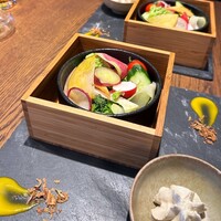 Reconnaissance - ルコネッサンス農園
                      カニ味噌のバーニャカウダソース
                      カボチャのピュレ