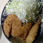 Oshokujidokoro Tensada - アジフライ＆ハムカツ　450円