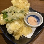 こだわり鮮魚と炭焼地鶏 炉 - 白子天ぷら濃厚