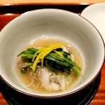 いち太 - 月輪熊、長芹、長葱の鍋仕立て、黄柚子、ジビエをいただく冬、月輪熊とは天晴れです！