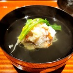 いち太 - 松葉蟹真薯、うぐいす菜、やっぱりお椀が好き