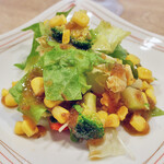 すずめ庵 - 蕎麦屋ランチのサラダ