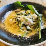 AWkitchen GARDEN 鎌倉 - 牡蠣とほうれん草、チーズ、クリームソース。うま
