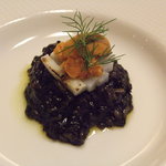 リストランテ ラ・バリック トウキョウ - イカ墨のリゾット（あおりイカ、ウニ）