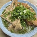 讃岐うどん がもう - かけうどん大とお揚げとゲソ天