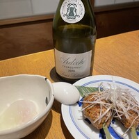 ひつまぶし 登河 那古野本店 - 月見つくね＆シャルドネ