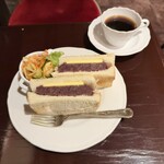 カフェ・トロワバグ - 小倉バタートーストのコーヒーセット トロワブレンドで