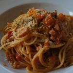 具だくさんのトマトソース。めちゃくちゃ美味しい！！