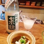 へっつい - もずくの酢の物＋七本槍　かっせいにごり