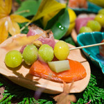 日本料理 幸庵 - スモークサーモン、銀杏の素揚げ、鴨ロース