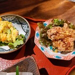 Nanaya - ミニポテサラとミニ油淋鶏