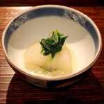 薪鳥新神戸 - 源助大根と九条葱と壬生菜 鳥のスープ煮