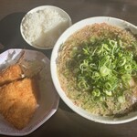 Rairai Tei - ラーメン（麺大盛り、アジフライ定食）