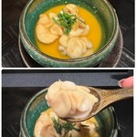 四季彩ダイニング　春 - ◯焼き白子の茶碗蒸し
      ‥北海道産真鱈の白子(クモコ）
      柚子香る餡かけは、優しい甘さで鰹出汁の風味もふわっと♪