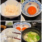 四季彩ダイニング　春 - ふわっふわの鶏節、ぷくっとまん丸でオレンジ色の卵、
      ホカホカ粒の立った魚沼産コシヒカリの新米