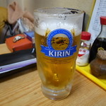 典 - とりあえずの生ビール。プハプハー！